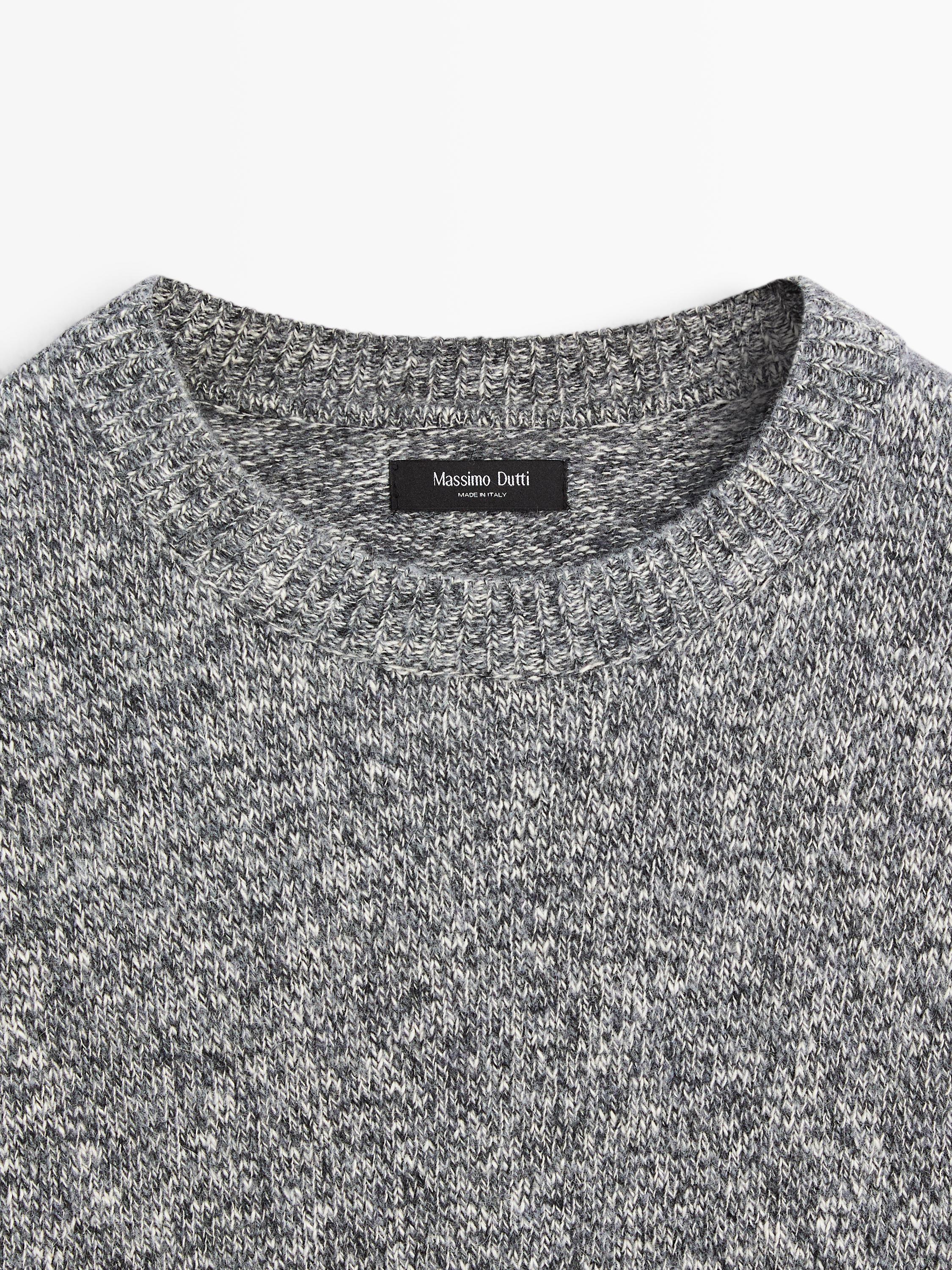 Knit mouliné cotton and wool sweater